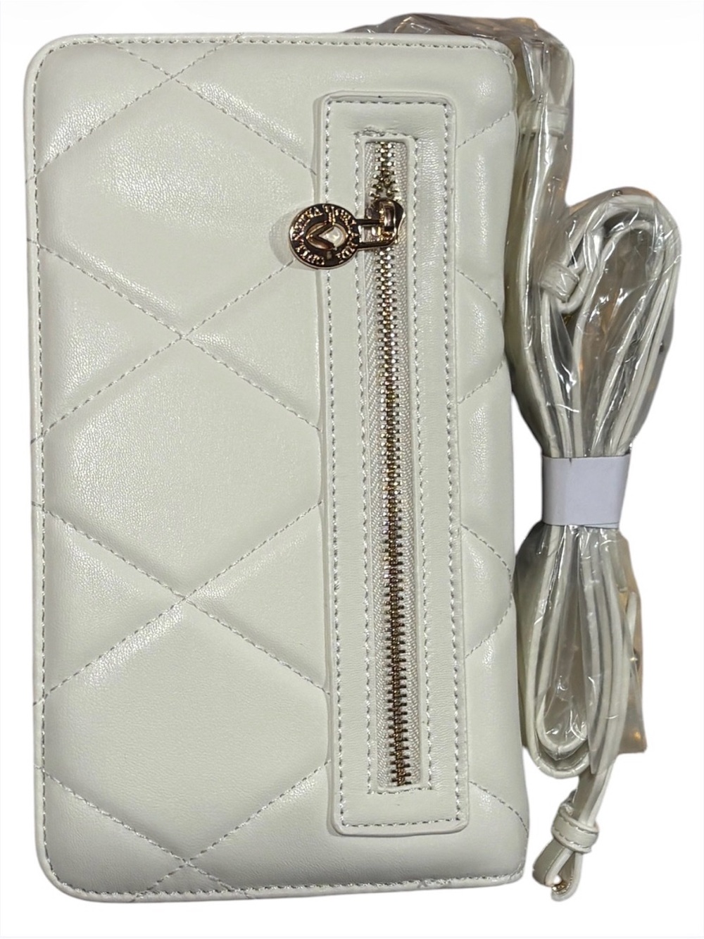Valentino Orlandi White Quilted Crossbody Bag with Gold Hardware - Picture 4 of 10